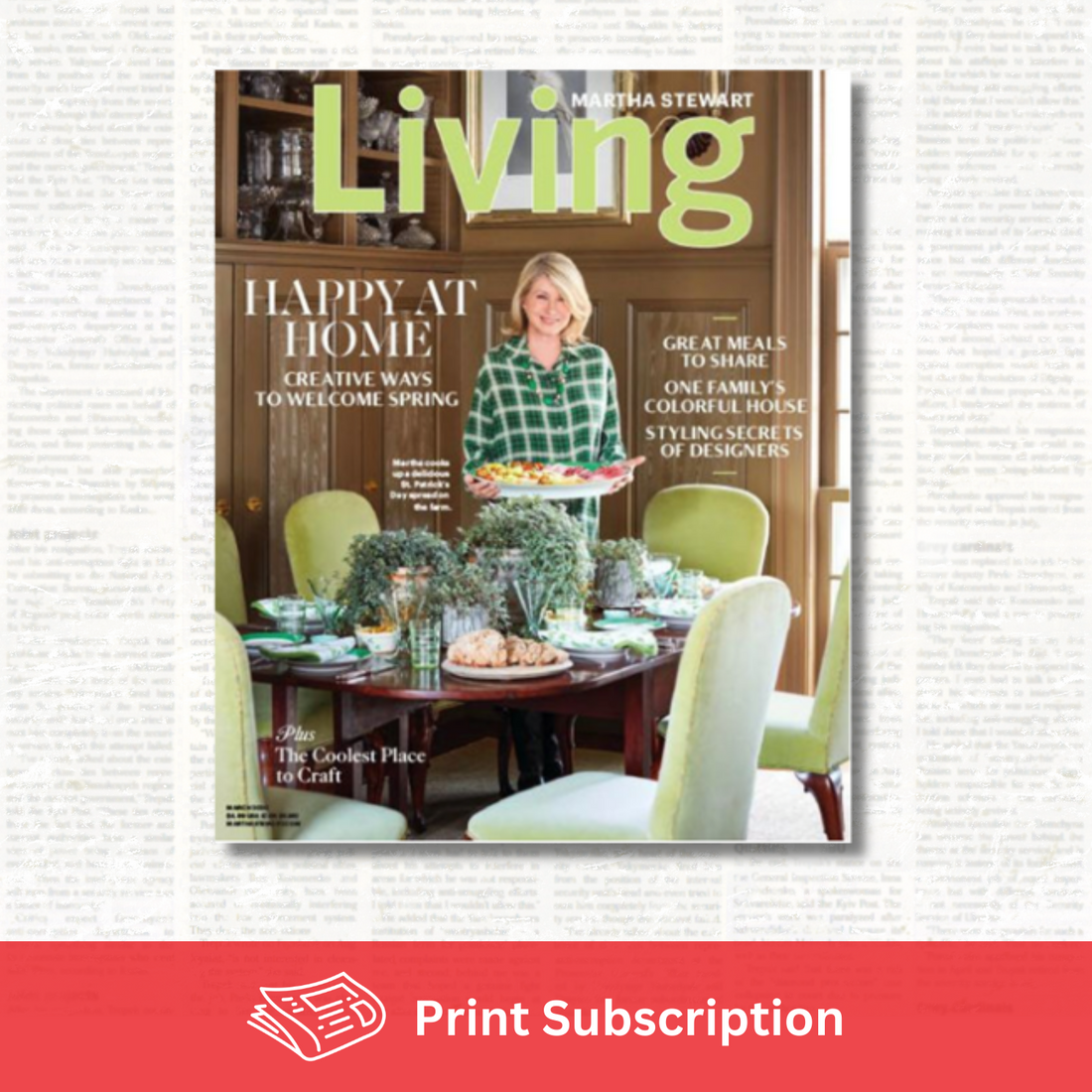 Martha Stewart Living Magazine Subscription 1 - Year (1- Issues)