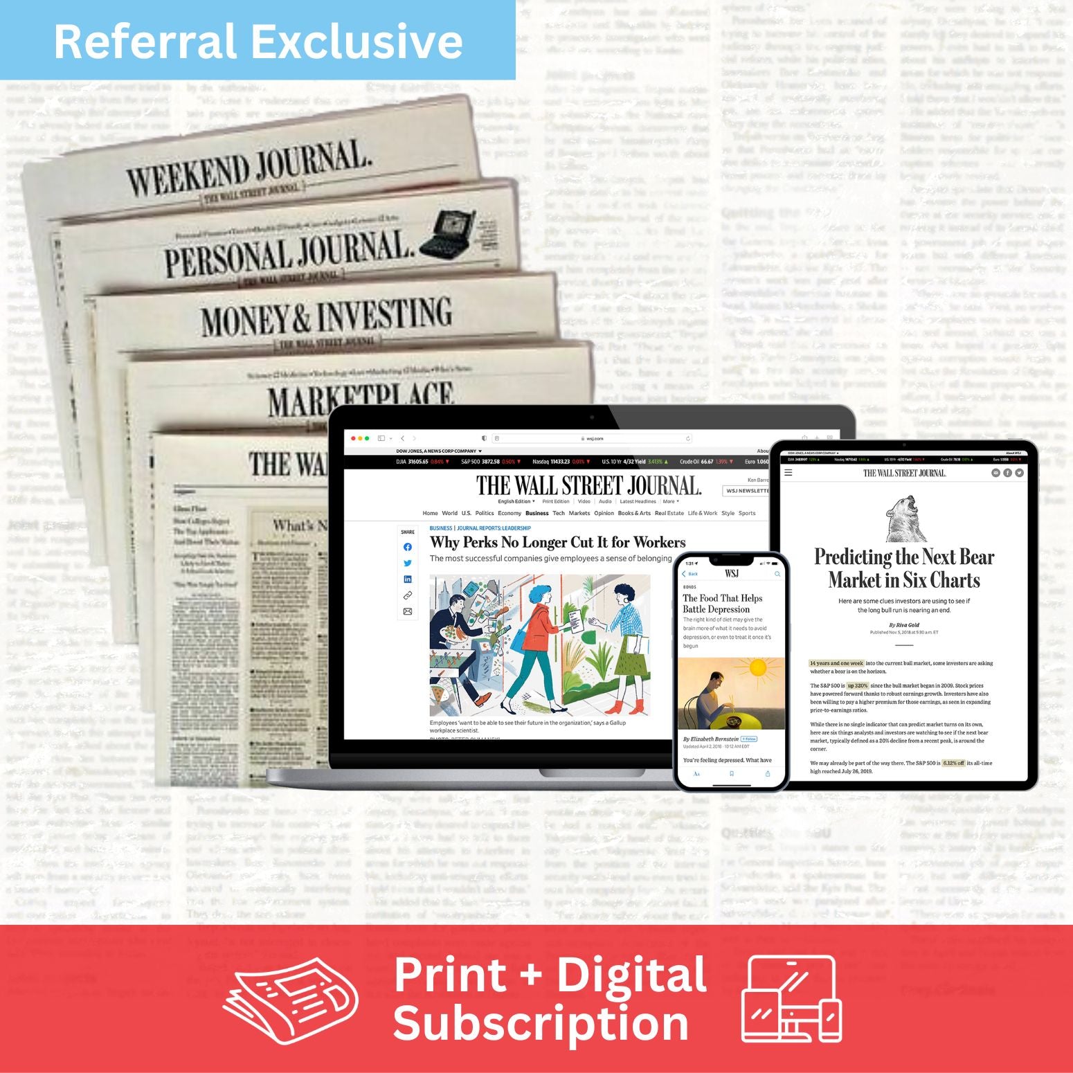 [referral] Wall Street Journal [1-Year WSJ Subscription Digital & Print]